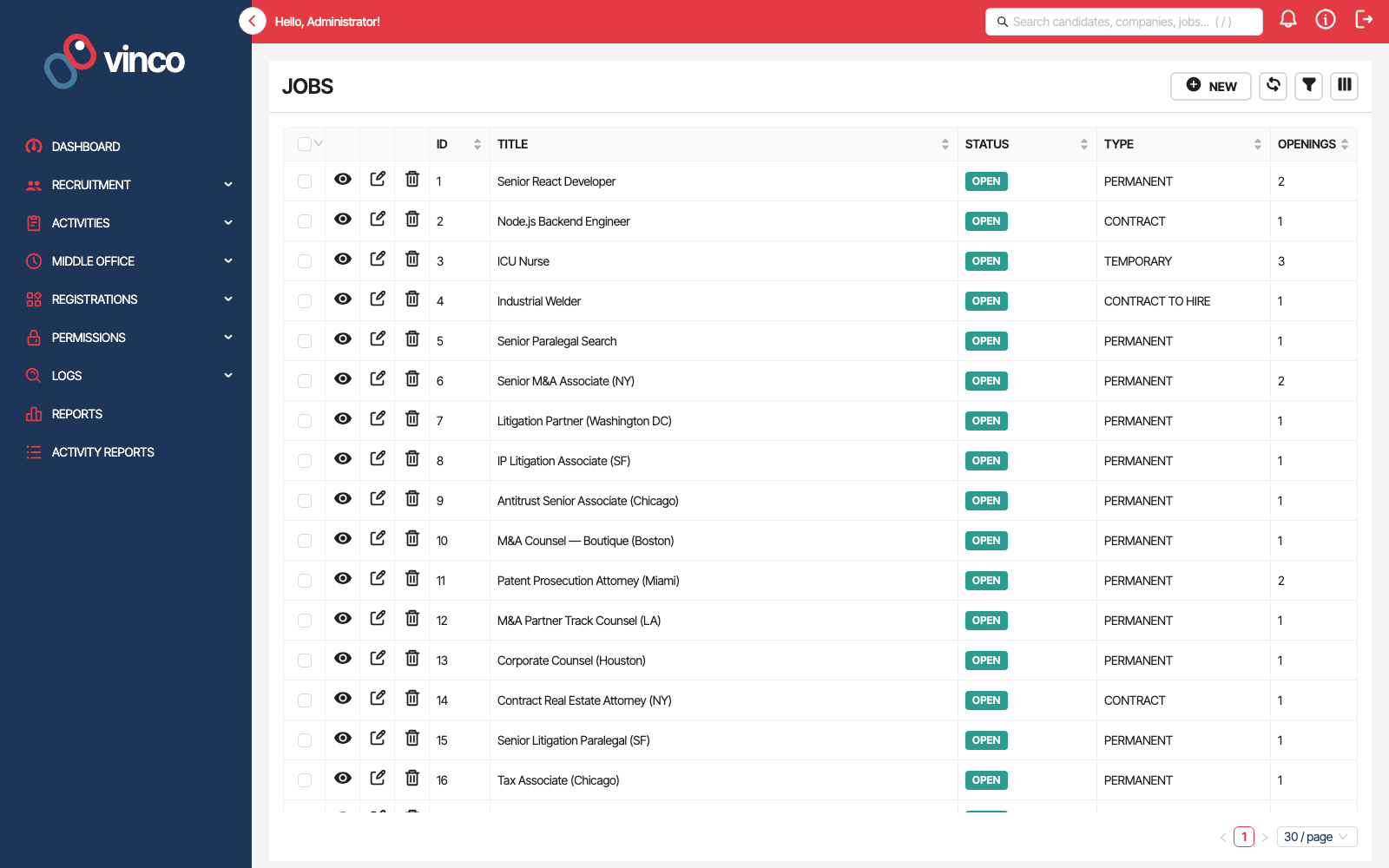 Job orders screenshot